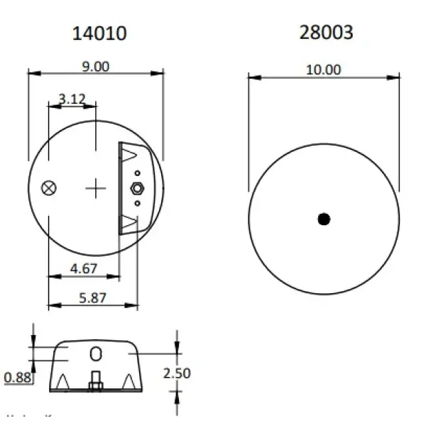 Trailer Air Spring Replaces 1R12-1093, 60271-001, W01-358-9663