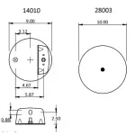 Trailer Air Spring Replaces 1R12-1093, 60271-001, W01-358-9663
