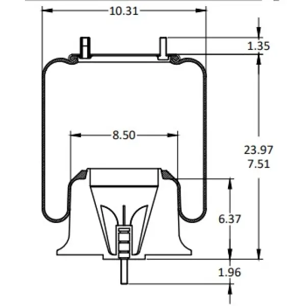 Air Spring for Freightliner Replaces 1R12-1072, W01-358-9780