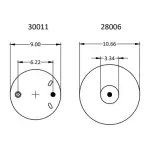 Air Spring for Freightliner Replaces 1R12-1072, W01-358-9780