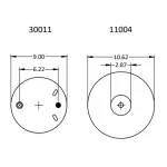Air Spring for Freightliner Trucks Replaces 8536, 16-17575-000