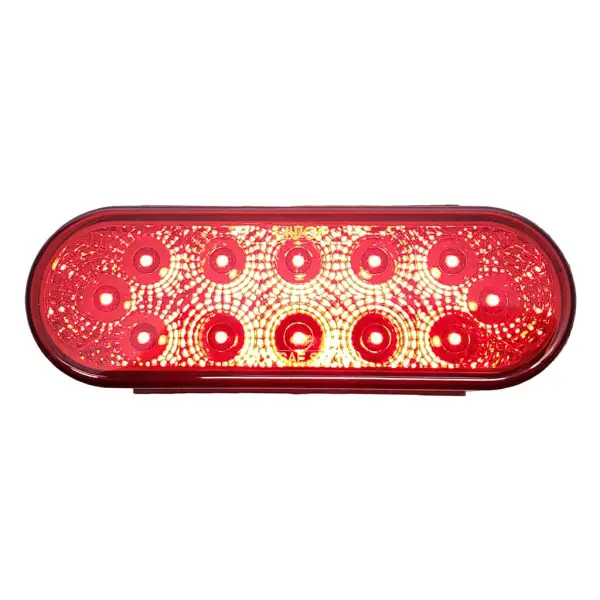 TR56116 6\" Three Functions LED Red Oval Tail Light
