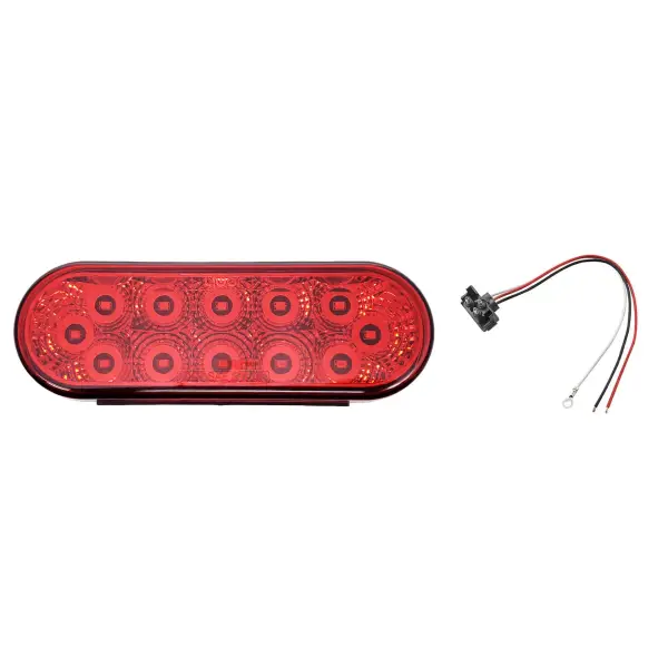 TR56116 6\" Three Functions LED Red Oval Tail Light
