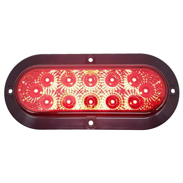 TR56117 6\" Three Functions LED Red Oval Tail Light