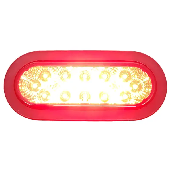TR56118 6\" Three Functions LED Red Oval Tail Light