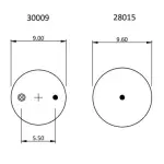 Trailer Air Spring Replaces 1R12-1047, W01-358-9807, 68151