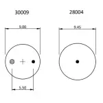 Trailer Air Spring Replaces S-22173, W01-358-9921, 1R12-440