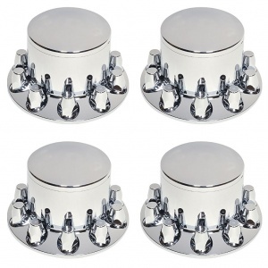 TR584-TWC 4 pcs of Chrome Plastic Universal Rear Wheel Cover with 33MM Screw-on Lug Nut Covers