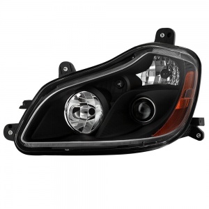 Left Side Black Halogen Headlight for 2013-2021 Kenworth T680
